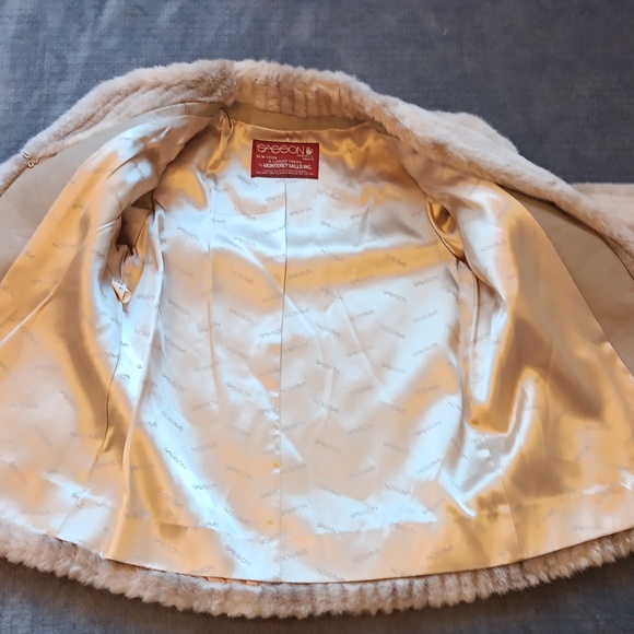 Cream Vintage Faux Fur Jacket, Retro Fall Winter Glam Coat 70s 80s Fashion - Picture 8 of 13